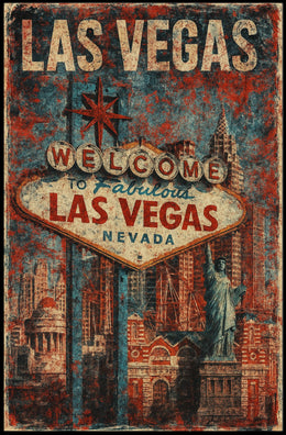 Las Vegas Skyline Pop Art Decor Lovers Poster