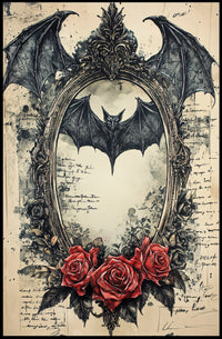 Gothic Bat Design Artistic Abstract and Pop Culture Poster