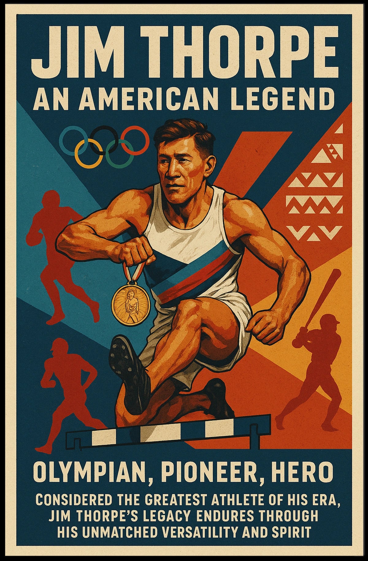 Jim Thorpe Legendary Athlete Poster