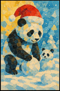 Festive Panda Winter Wonderland Poster