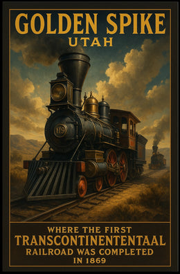 Golden Spike Transcontinental Railroad Poster