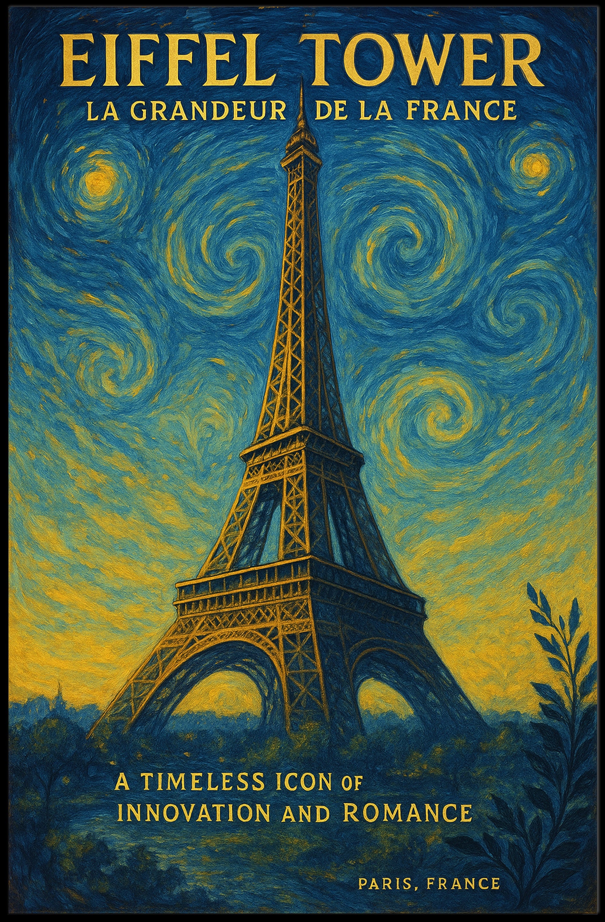 Eiffel Tower La Grandeur De La France Poster