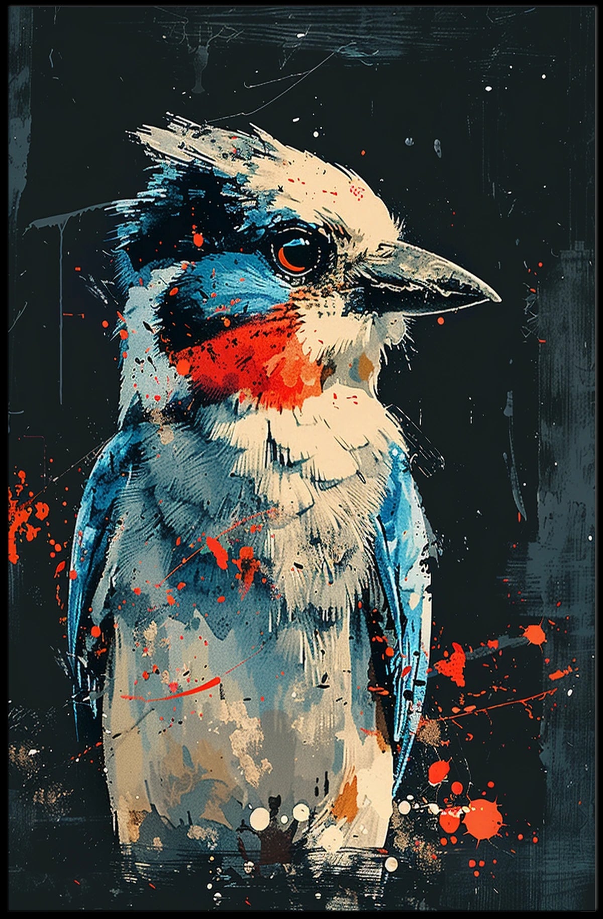 Vibrant Abstract Bird Art Poster for Modern Spaces