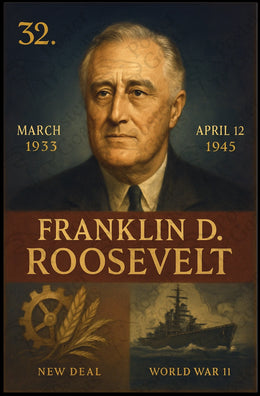 Franklin D. Roosevelt Vintage Historical Presidential Poster