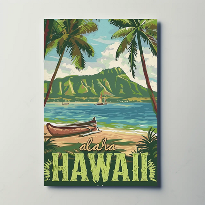 Vintage Poster Aloha Hawaii Beach