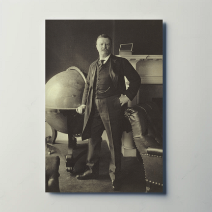 Theodore Roosevelt Library Globe Vintage Poster