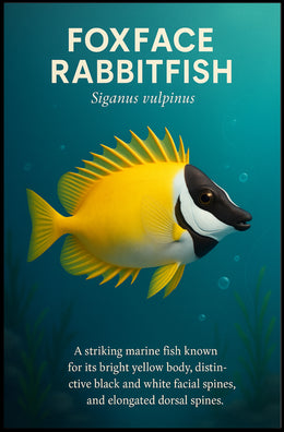 Foxface Rabbitfish Vibrant Illustration Educational or Infographic Poster PosterGoat