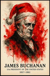 James Buchanan Abstract Watercolor Presidential History Poster