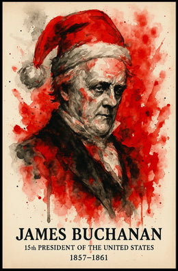 James Buchanan Abstract Watercolor Presidential History Poster