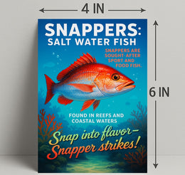 Snapper Strikes Salt Water Fish Poster PosterGoat