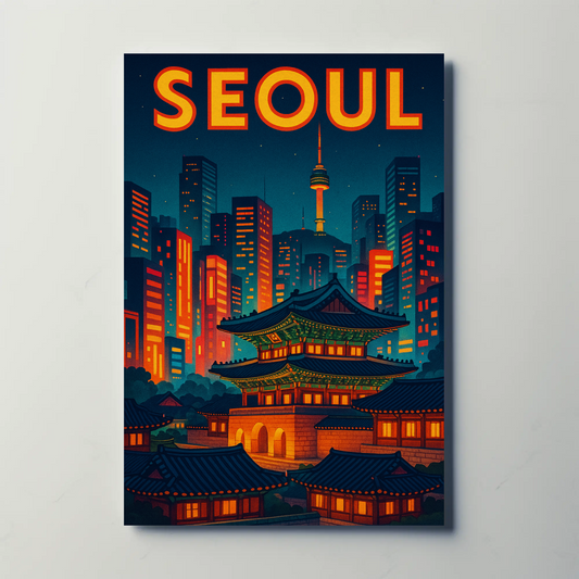 Seoul Palace and Tower Skyline Poster