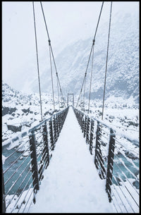 Snow-Covered Bridge in Wintery Landscape National Park Poster