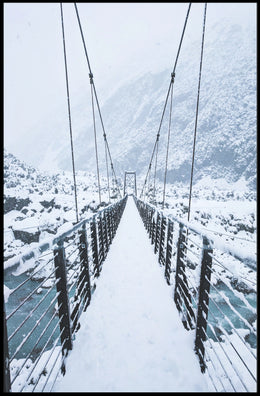 Snow-Covered Bridge in Wintery Landscape National Park Poster