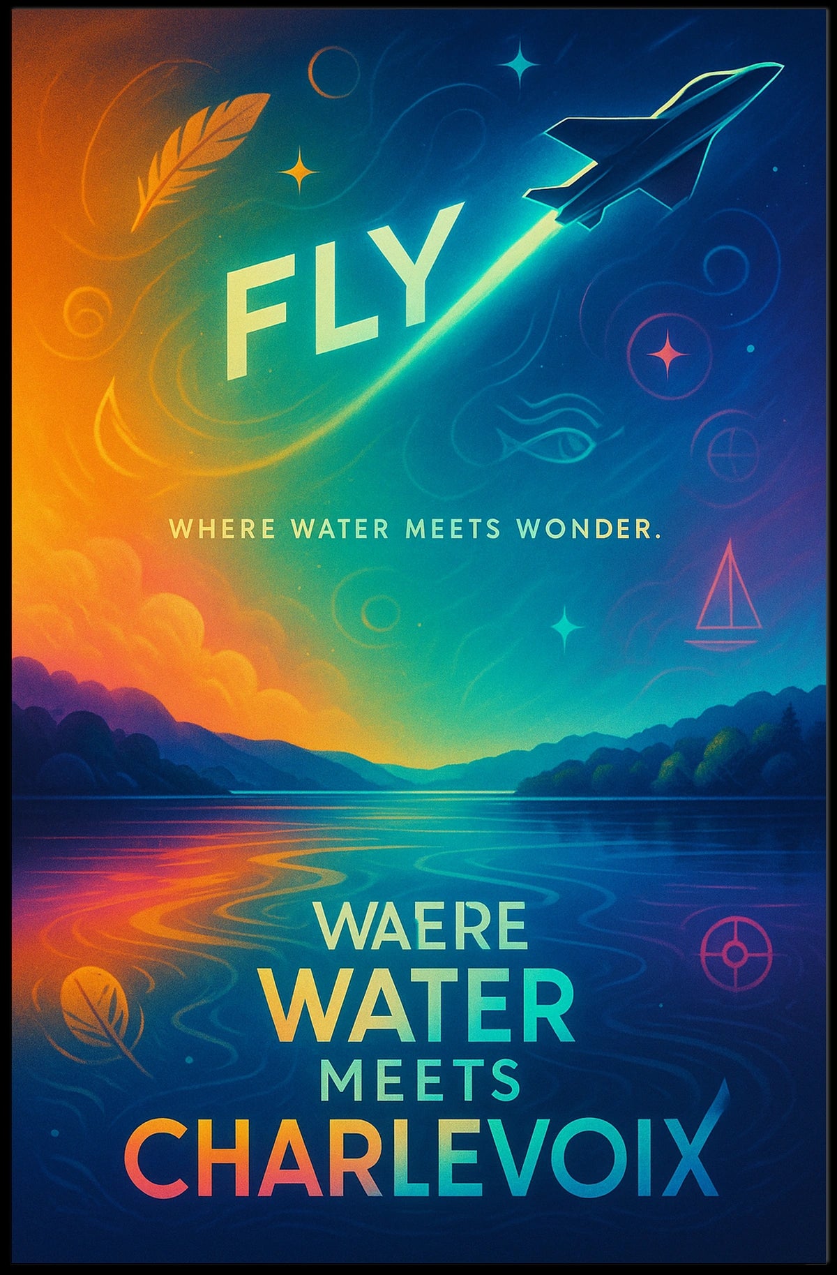 Fly High Charlevoix Dreamscape Travel Poster