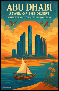 Abu Dhabi Harmony Modern Cityscape Travel Poster