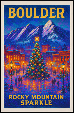 Boulder Rocky Mountain Sparkle Poster