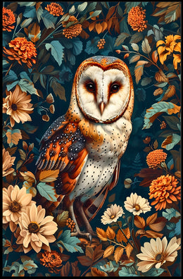 Enchanted Owl In Bloom William Morris Art Poster