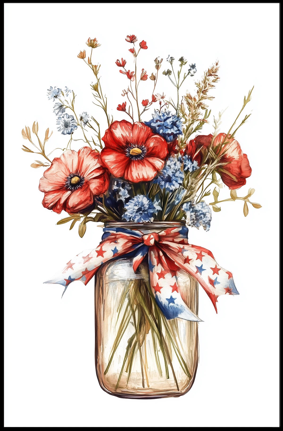 sketch of a mason jar Poster