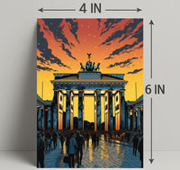 Sunset At The Brandenburg Gate Poster