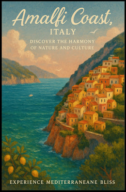 Amalfi Coast Vintage Travel Poster Art Print