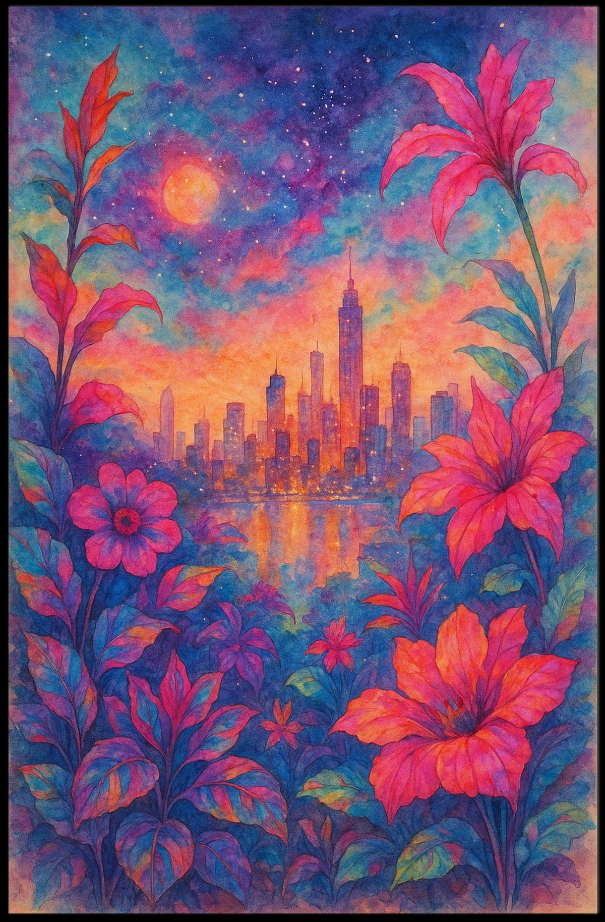 Cityscape In Bloom Poster