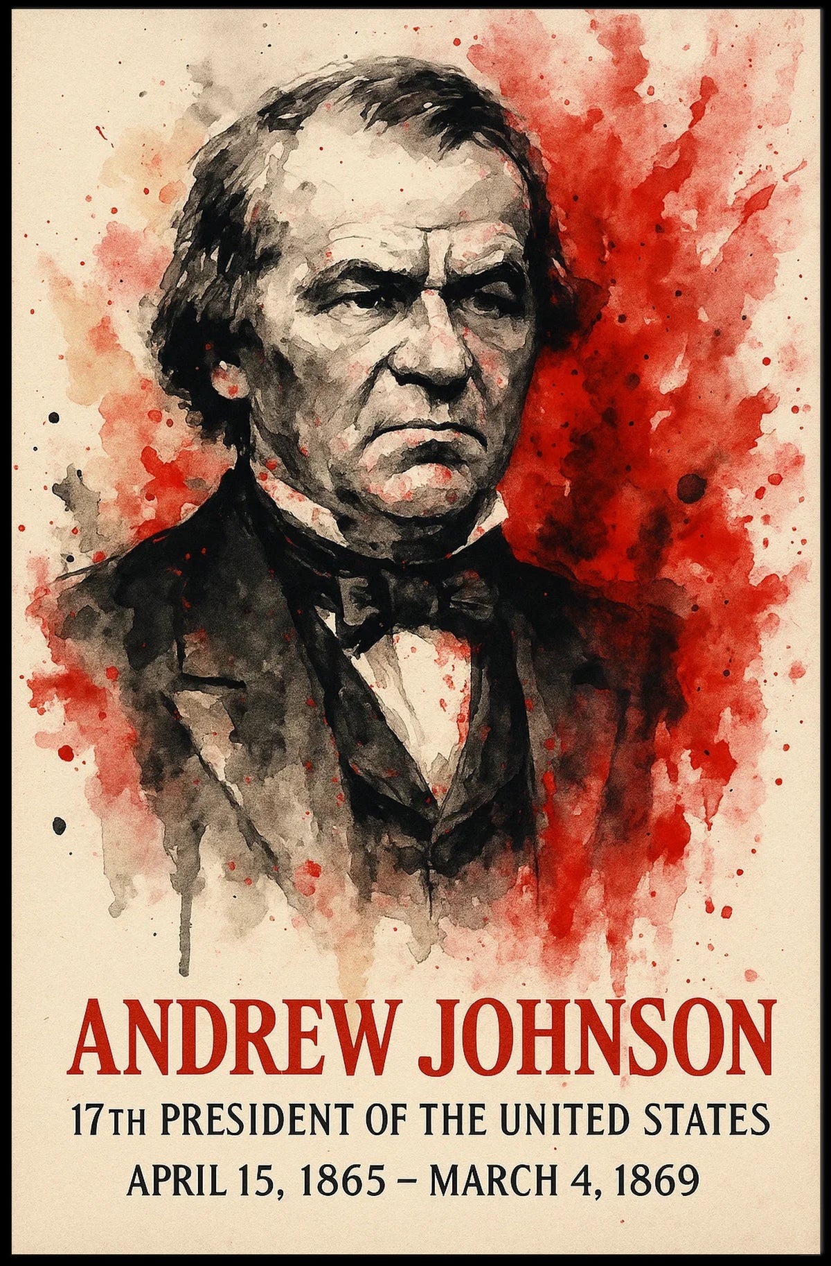 Andrew Johnson Portrait Historical or Presidential Poster