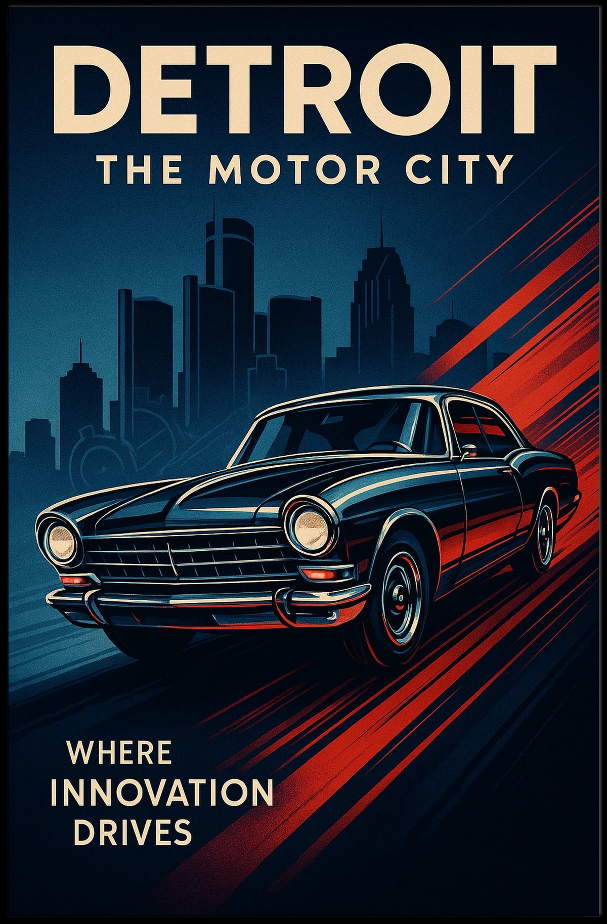 Detroit The Motor City Poster