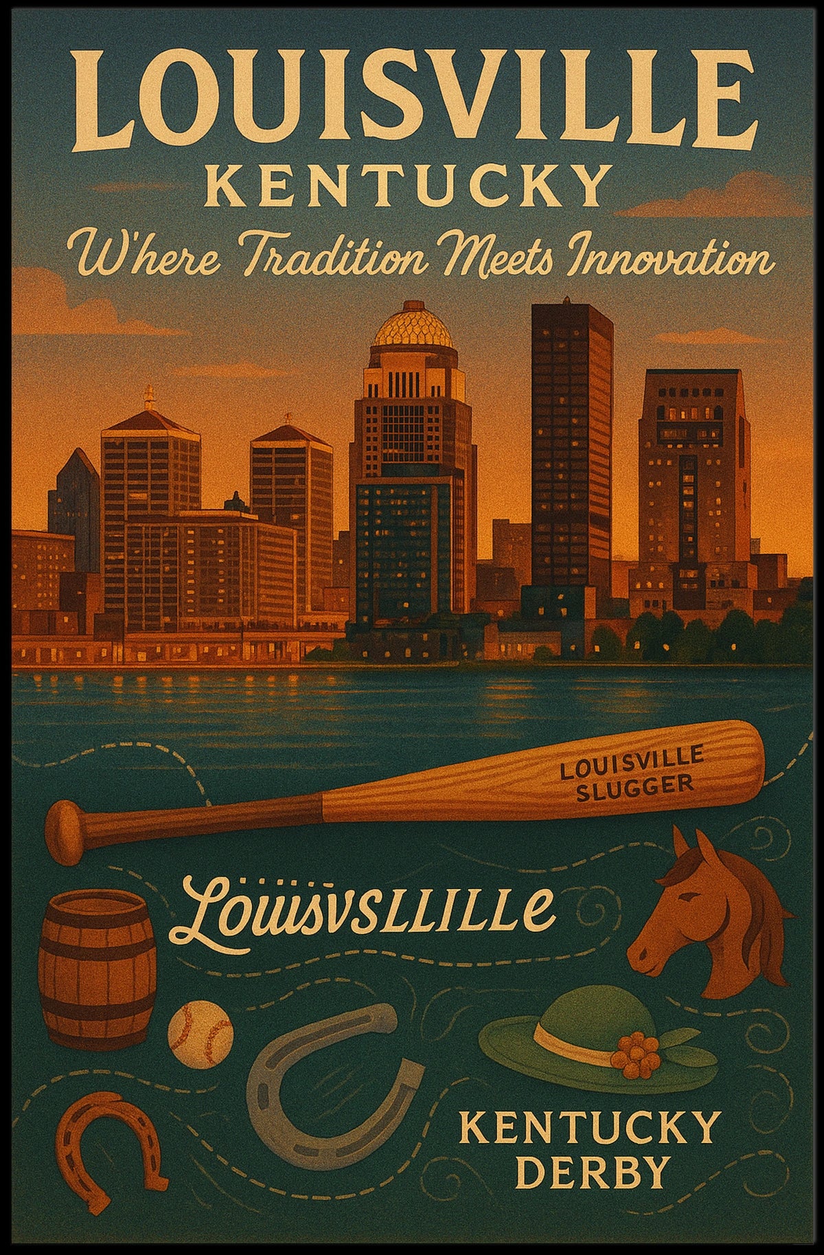 Louisville, Kentucky Where Tradition Meets Innovation Poster