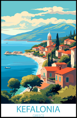 Kefalonia Coastal Charm Travel Poster