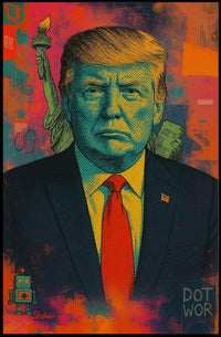 Pop-Art Statue of Liberty Political Propaganda Poster