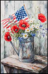 Vintage Galvanized Watering Can Classic Farmhouse Poster