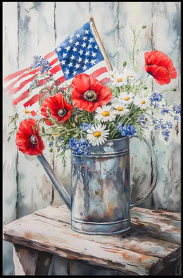 Vintage Galvanized Watering Can Classic Farmhouse Poster