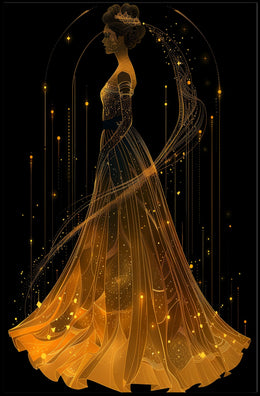 Golden Gown Celestial Woman Fantasy Art Poster