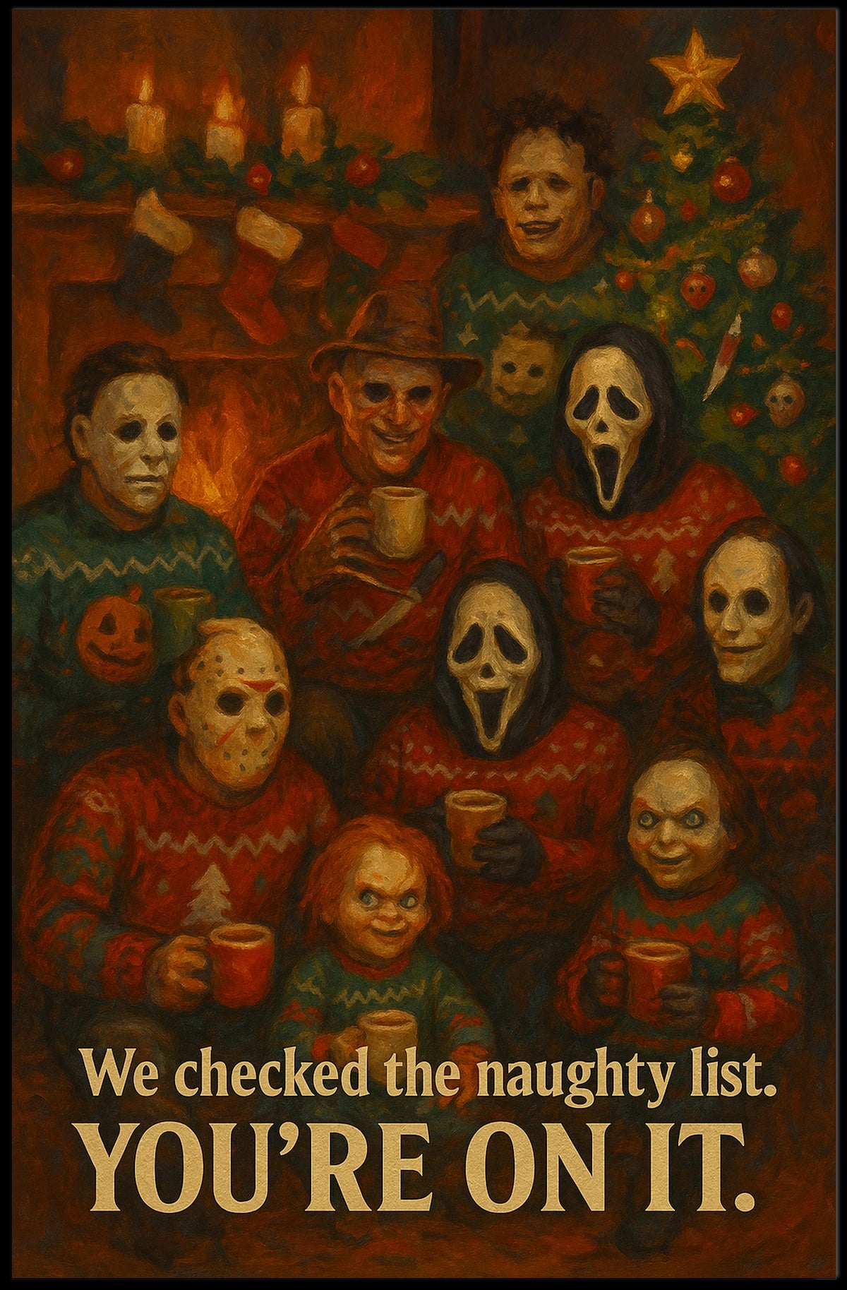 Horror Icons on the Naughty List Poster