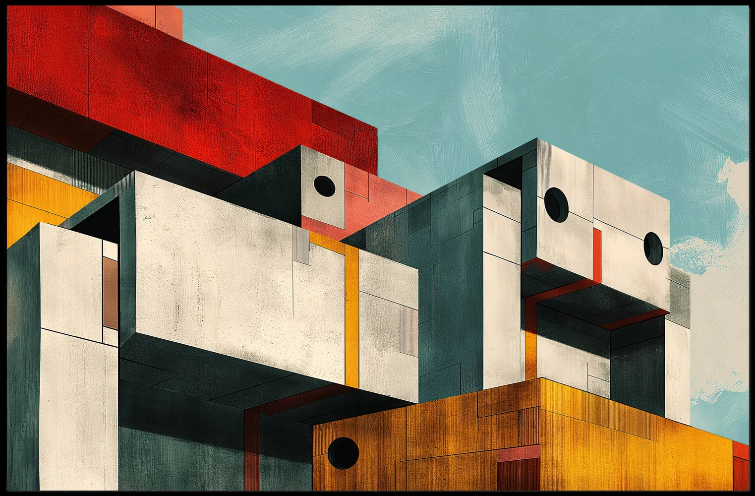 Modern Abstract Architectural Geometric Shapes Poster