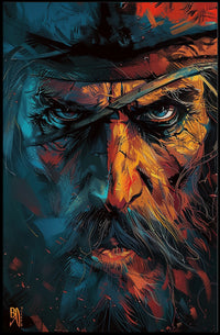 Rugged Cowboy Western Art Poster: Intense Portrait PosterGoat
