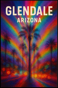 Glendale Arizona Palm Vibrant Digital Painting Poster