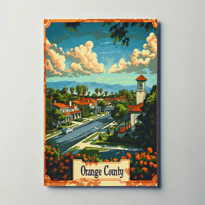 Orange County California Suburb Travel Poster