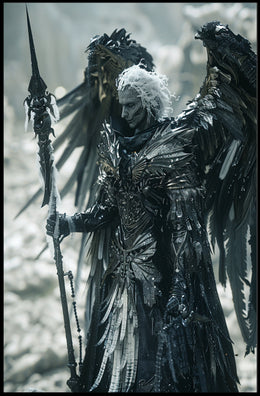Mystical Warrior: Winged Guardian in Fantasy Poster PosterGoat