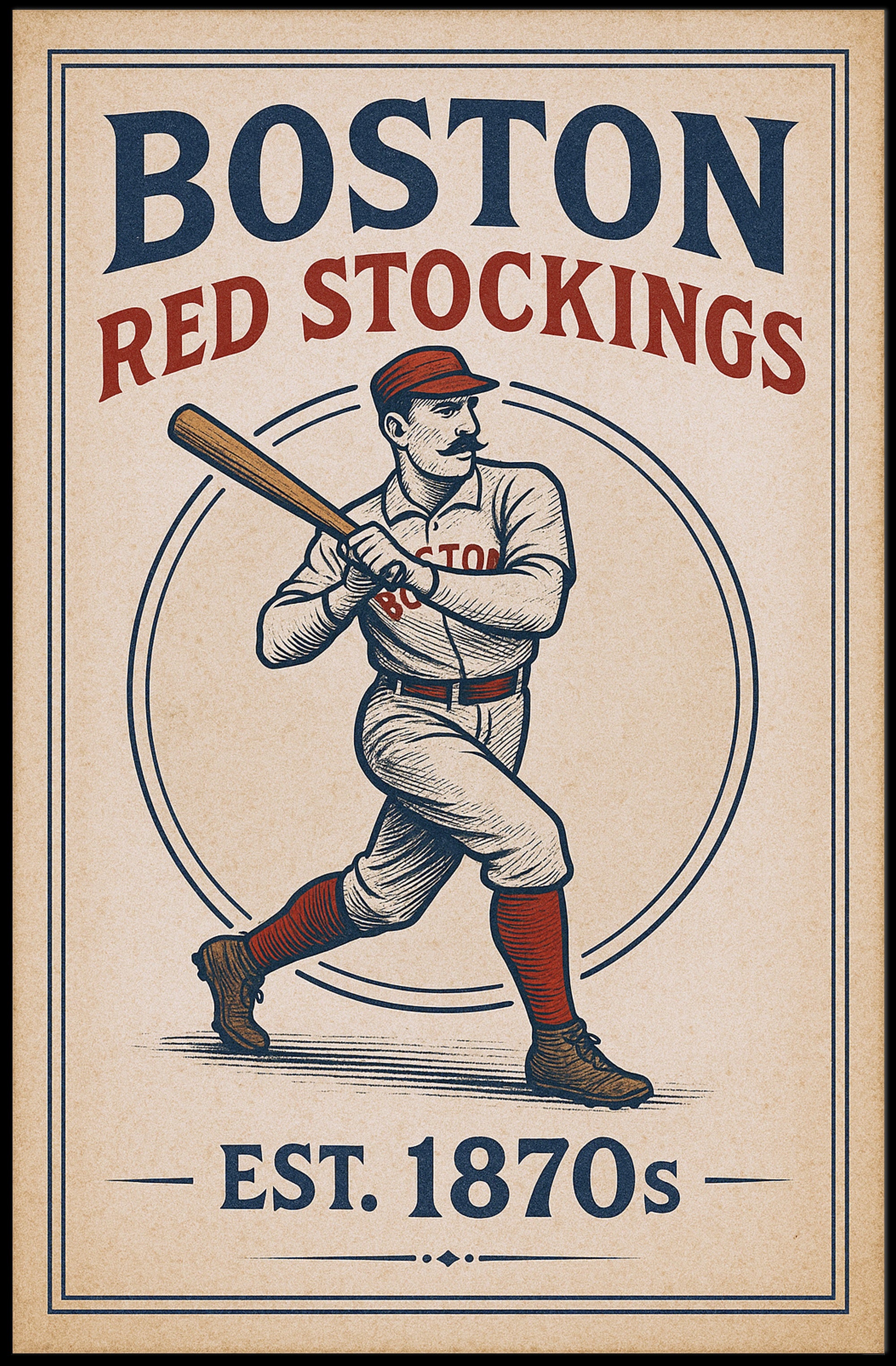 Boston Red Stockings Est. 1870s Poster PosterGoat