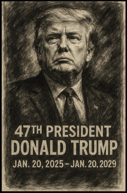 Trump Visionary Patriotic Charcoal Poster