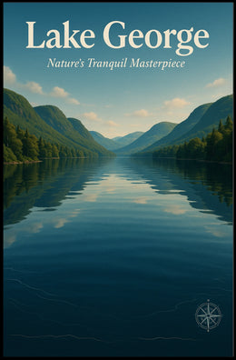 Lake George New York Scenic Poster Vintage Wall Art