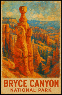 Bryce Canyon National Park Iconic Majestic Scenic Landscape Travel Wall Art Souvenir Gift Poster