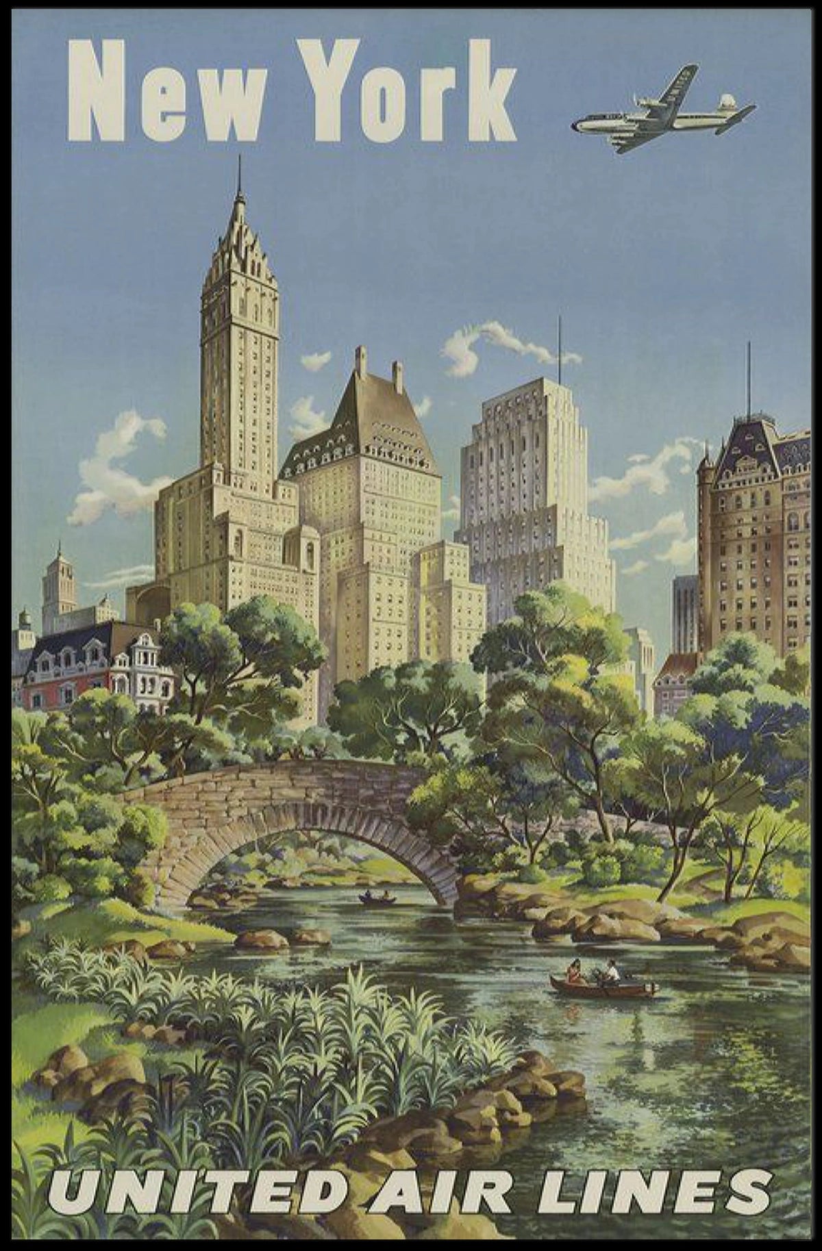 New York City Travel Adventure Poster Vintage Wall Art