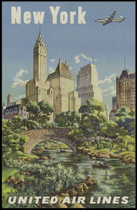 New York City Travel Adventure Poster Vintage Wall Art