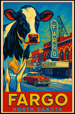 Fargo, North Dakota Vibrant Cityscape Poster