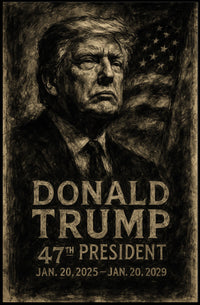 Donald Trump Charcoal Portrait: Historical or Presidential Poster