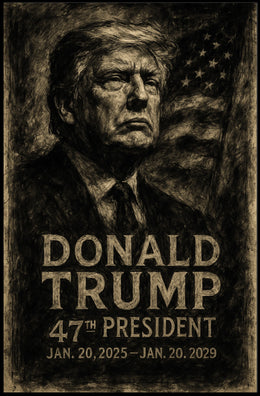 Donald Trump Charcoal Portrait: Historical or Presidential Poster