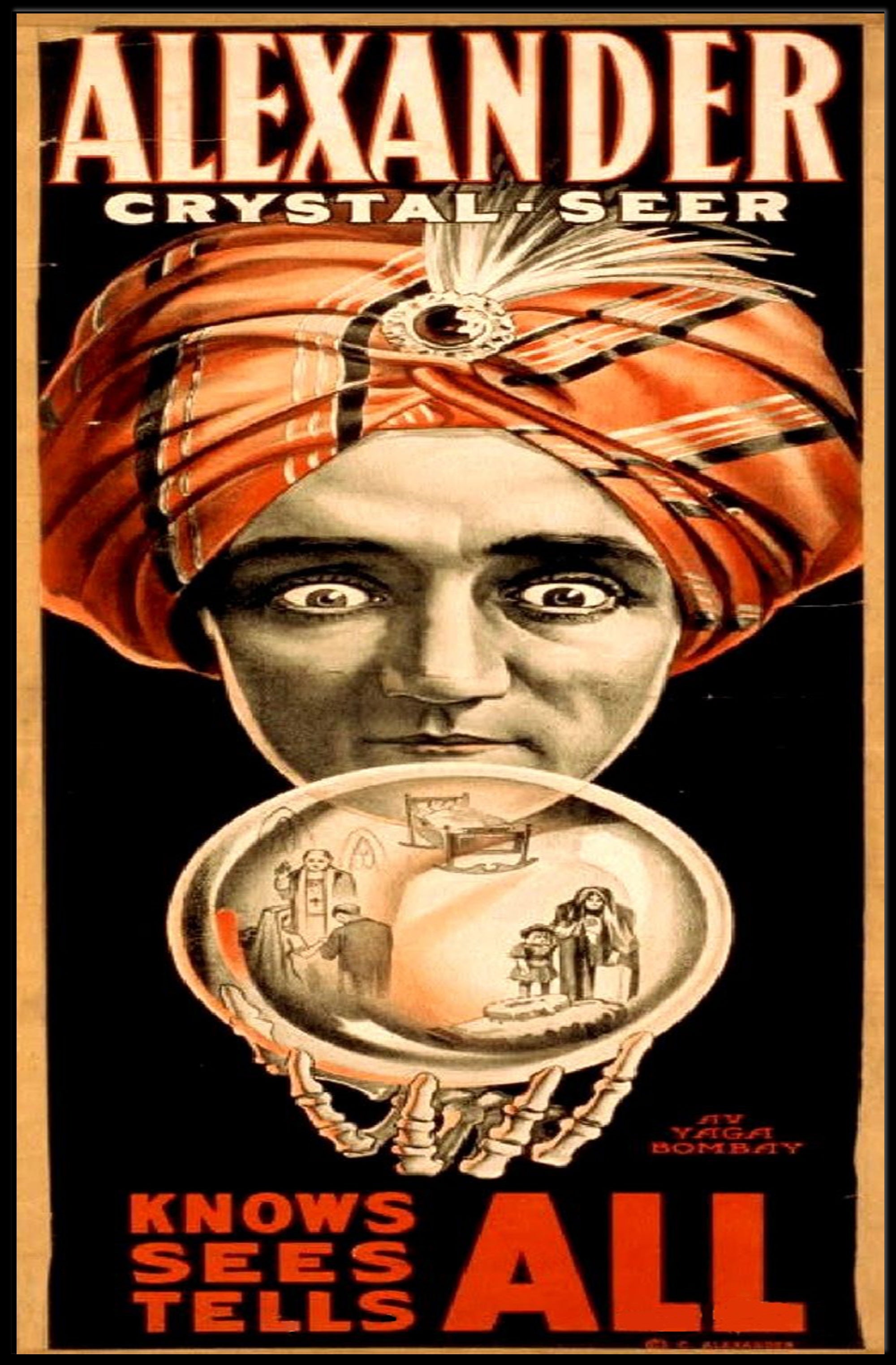 Crystal Seer Fortune Teller Vintage Art Poster