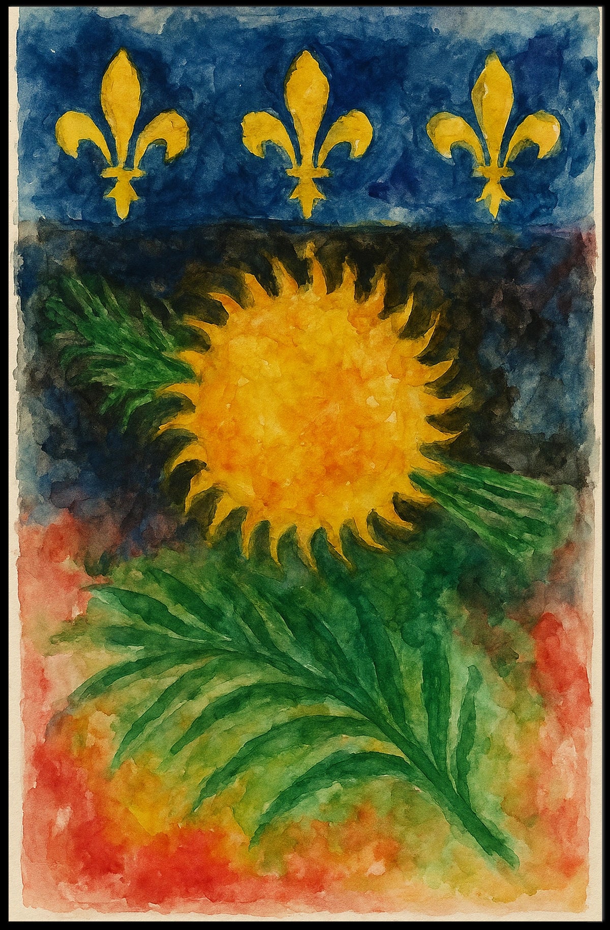 Sun Fleur De Lis Heritage Poster